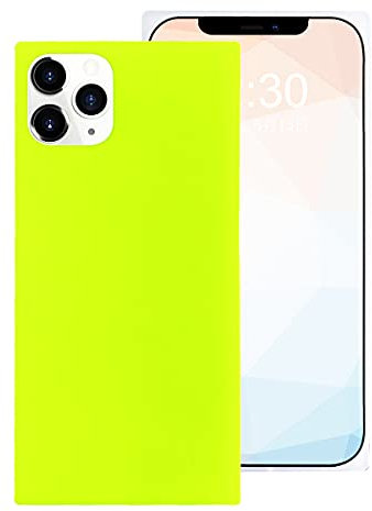 Omorro for Square iPhone 11 Pro Max Case for Women Girls Men Boys Neon, Brigth Cute Fluorescence Luxury Flexible Soft Thin Slim TPU Rubber Gel Bumper Chic Square Edge Protective Girly Square Case