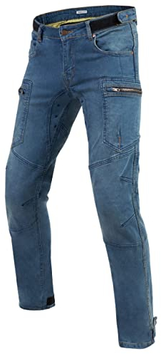 REBELHORN Urban III MotorradJeans Motorrad Hosen Herren | Aramidfaser Futter | Knie und Hüft Protektoren Stufe 2 | Belüftungslöcher | Lose Passform Motorradhose mit Protektoren