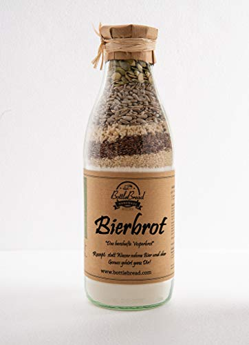 Brotbackmischung im Glas Bierbrot Backmischung im Glas Flasche Geschenk Geschenkidee Einzug Einzugsgeschenk Umzug