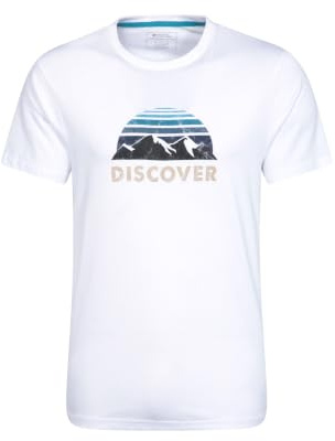 Mountain Warehouse Discover Mens Cotton T-Shirt White (Discover) XXS
