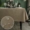 WELTRXE Square Table Cloth,140x140cm,Faux Linen Tablecloth,Water Resistant Spill Proof Wipeable Polyester Dining Table Cover for Cafe Restaurant Buffet Tabletop Decoration,Dark Linen