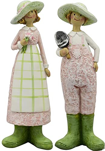 Pommerntraum ® | 2-er Set!!! Dekorationsfiguren mollige Damen - witzige Gärtnerinnen - Gardenladies - Rubensdamen - Rubensfiguren Gartenliebhaberinnen