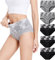 HAVVIS Damen-Slips Unterwäsche Baumwolle hohe Taille Bauchkontrolle Rose Jacquard Damen-Slip Multipack (S, A02-5er Pack - 3schwarz, 2Grau)