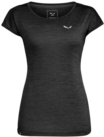 Salewa Damen Puez Melange Dry W S/S Tee Hiking Shirt, Black Out Melange, 40