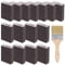 Glarks 16Pcs 100 Grit Sanding Sponge Kit 15Pcs 10x7x2.5CM Washable and Reusable Sanding Blocks and 1Pc Paint Brush Ideal for Wood Working, Drywall Metal Polishing