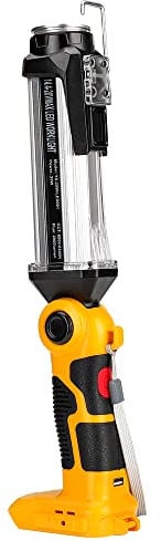 Hiesuan Flashlight for Dewalt 20V Battery, 35W 2000LM Portable Light with 3 Modes, USB Charging, Hook for Car Repairing, Garage, Jobsite, Power Outages