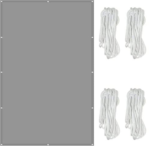 Tenda a Vela Parasole Rettangolare 3x4.5M Protezione Antivento Rettangolari Tende da Sole per Esterno Metri Protezione Raggi UV Adatto per Giardini, Piscine, spiagge, Grigio Chiaro, 22622