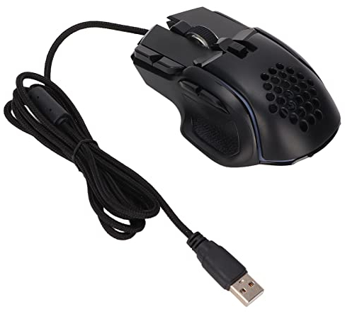 Sxhlseller Gaming-Maus, 12800 DPI Kabelmaus mit RGB-Leuchtlicht, Gaming-Mäuse mit 10 Programmierbaren Tasten, Computermaus Unterstützt Makrobearbeitung für Zuhause, Büro