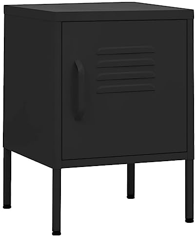 vidaXL Nightstand Black 35x35x51 cm Steel