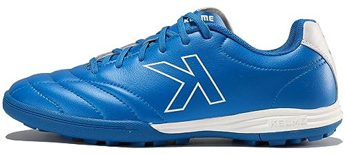 Football Boots Men's Breathable Turf Trainers Outdoor Cleats Athletics Sneakers Teens Professional Cushioning Soccer Shoes Non-Slip Blue UK 7