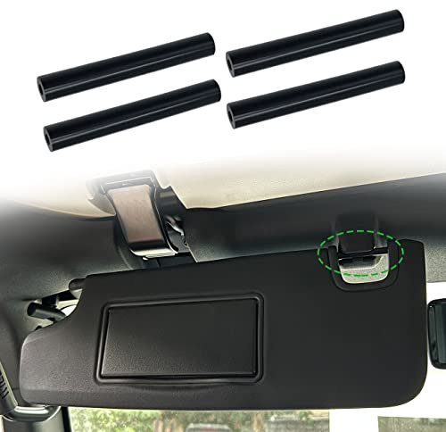 Sun Visor Repair Kit for Jeep Wrangler JK JKU 2007-2017 Repair Tubes for Left & Right Side Sunvisor,4Pcs(Black)