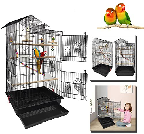 YARDIN Vogelkäfig wellensittich käfig Vogelvoliere groß Vogelhaus für Papageien, Nymphensittiche und Tauben (Type A1, mit Spielzeug)