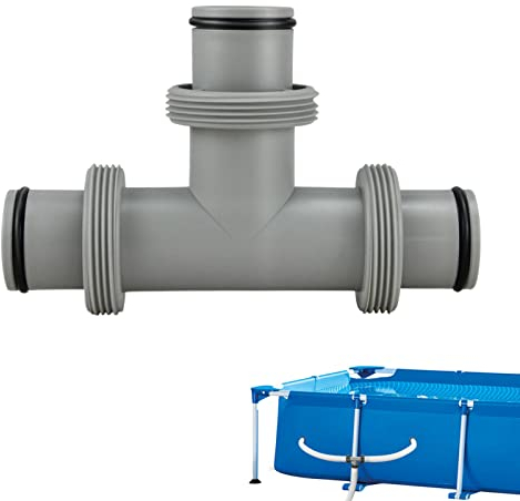 Raccordo a T per tubo di diametro 38 mm, connettore a 3 vie, adattatore per tubo per piscina Intex Bestway Coleman, prolunga per connettore per piscina, set di collegamento per tubi per piscina