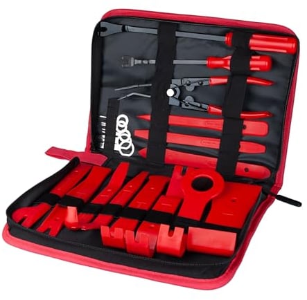 Keple Car Trim Removal Tool 19PCS Door Molding Panel Kit – Auto Car Panel Dashboard Removal Plastic Nylon Pry Rivet Tools Set – Fastener Terminal Remover (19 PCS)