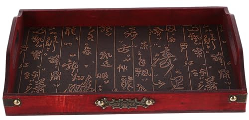 DEARMAMY Plateau De Service À Thé En Bois Rectangulaire Chinois Gongfu Tasse À Thé Plateau Alimentaire Plateau De Table Décoratif Pour La Maison Accessoires De Table À Thé (Style Chinois)