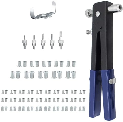 Set di 110 pinze per rivetti, pinze per rivetti, pinze per rivetti, utensili per rivetti, pinze per rivetti, pinze per dadi ciechi, pinze per rivetti a mano con dado filettato M3/M4/M5/M6/M8