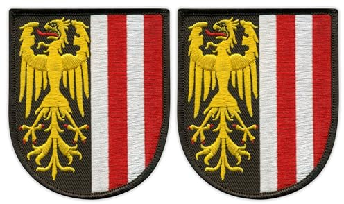 2er Set - Wappen Oberösterreich - Aufnäher - Bestickter Aufnäher / Abzeichen / Emblem