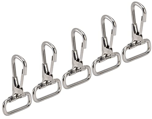 5 Cierres De Langosta Extra Gruesos, 29mm Gancho Correa Resorte Fijo, Ojo Cuadrado Cierres De Langosta, Mosquetones Ganchos De Acero Inoxidable Con Anillo En D, Clip De Gatillo Con Ojal Giratorio