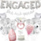 Engagement Party Decorations Engaged Balloons - Silver Engaged Decorations Engaged Balloons She Said Yaaas Banner Diamond Ring Balloons Latex Balloons Cake Topper for Bridal Shower Decorations