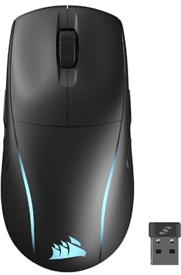 Corsair M75 Wireless RGB Lightweight FPS Gaming Mouse – 26,000 DPI – Swappable Side Buttons – iCUE Compatible – PC – Black