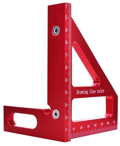 Quadratischer Winkelmesser für die Holzbearbeitung, 3D-Mehrwinkel-Messlineal, 45/90-Grad-Aluminium-Gehrungs-Dreiecks-Lineal-Anreißer, hochpräzises Layout-Mehrzweck-Messwerkzeug für Ingenieure