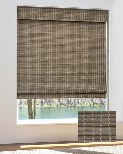 UNISHADES BDP-Treibholz-Römischer Lampenschirm für Fenster, schnurlos, Größe 67,3 cm B × 121,9 cm H