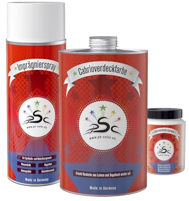 Penta Star Color Set-3 PSC-Cabrio-verdeck-farbe 1000 ml Magenta 400ml Imprägnierung 100ml Shampoo Nach-färben Versieglung Auffrischung waterproof wasserdicht-fest Reiniger Konzentrat Zusatz Pflege