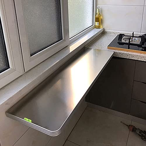 An der Wand montierter Klapptisch für die Küche, herunterklappbarer Wandtisch, kleiner Esstisch, Frühstückstisch, Computerarbeitsplatz, mit Halterungen (Größe: 50 x 30 cm/20 Zoll x 12 Zoll) (90 x 120