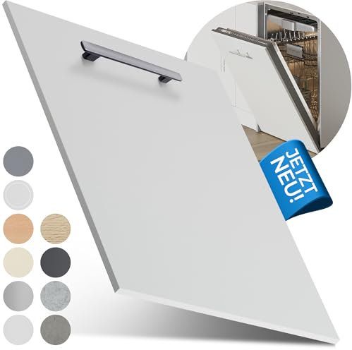 Prima Renovierungs-Systeme Pannello anteriore per lavastoviglie [60 e 45] in 10 colori, per lavastoviglie completamente integrate e parzialmente integrate (grigio chiaro, 715 x 444 mm)