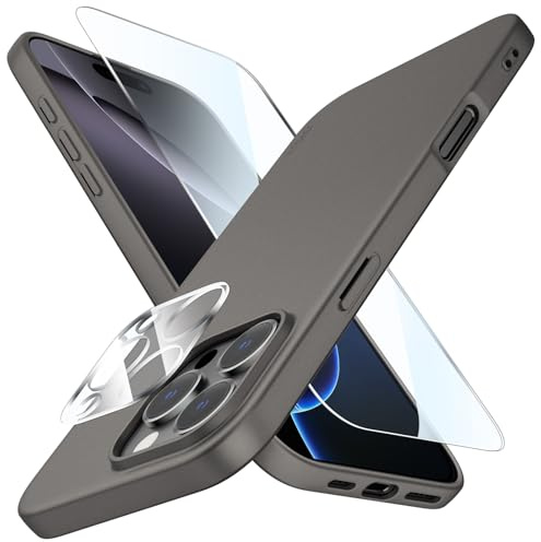 X-level Coque pour iPhone 16 Pro Max, Fine, Souple et Antidérapante, Gris | Étui en Silicone Anti-Traces, Ajustement Précis, Bords Surélevés pour Protéger la Caméra et Accès Facile à Tous les Boutons