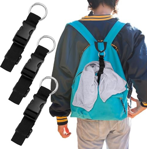 Dimeho 3 Stück Add a Bag Gepäckgurte, Gepäckverbindungsgurte Jackenhalter Verstellbare Handgepäck Koffergurtgurte Reisezubehör zum Verbinden Von Gepäck Oder Rucksack, Schwarz