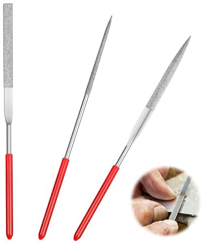 Metal File Set for Steel, 3 Pcs Precision Hand & Needle Files, Flat, Round, Triangle Files for Metal, Wood & Plastic Crafting, Professional Metalworking Tools
