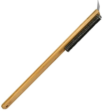 Brosse Four A Pizza, Brosse À Four À Pizza À Long Manche 57.5cm, Nettoyage pour Pierre À Pizza avec Grattoir Et Manche Long en Bois, Outil Nettoyage pour Barbecue, Brosse pour Four À Pizza Cuisine