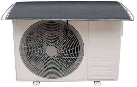 YLLSMGS Cache Clim, Housse de Climatiseur, Bache Pompe a Chaleur Piscine avec Sangle Fixe, Isolation Thermique, Réduction du Bruit(Black,96 * 45cm/38 * 18in)