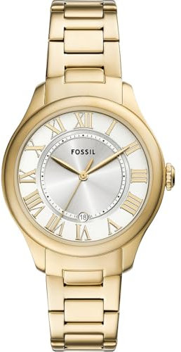 Fossil Damen Analog Quarz Uhr mit Edelstahl Armband ES5395