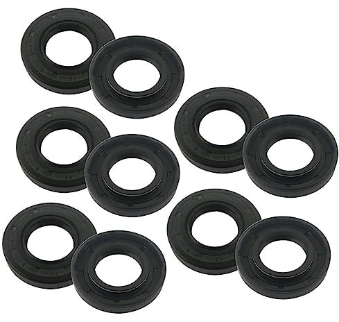 MEYINGOU Deckel des Wellendichtrings Doppellippe, 10 Stück TC-Typ Skelett-Öldichtungsdichtung 11 x 25 x 7/12 x 19 x 5/12 x 20 x 5/12 x 24 x 5/12 x 30 x 7/12 x 35 x 7 mm(12x32x7mm)