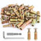 Tuercas para Madera Insertos Roscados para Madera M8 x 25mm 25Pcs Tornillos Pernos Hexagonales con Llaves y Taladro para Muebles Herrajes (M8 x 25)