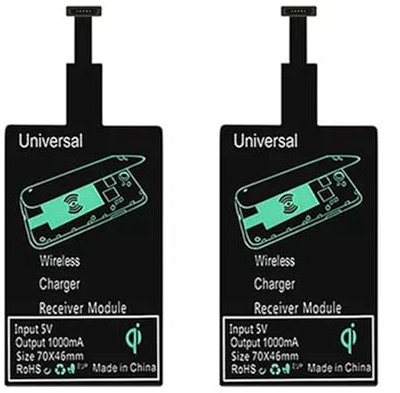 ISKDJBJG 2X Wireless Charging Receiver Universal Fast Wireless Charger Adapter(for Micro-USB A)