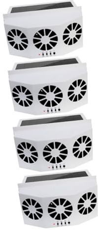 Alipis 4 Pièces ventilateur solaire alimenté petit glacières pour auto ventilateur auto apres shampoing climatiseur mobile de voiture solaire climatiseur e abdos blanche
