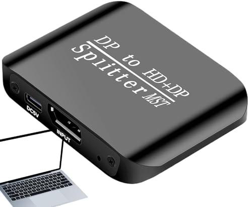 Video-Port-Splitter 2-Bildschirm Split-Display Monitor Verteiler | 2-In-1 Videoport-Adapter 4K Für PC, Zuhause, Arbeit, Geschäft, Präsentation, Bildung, Freizeit, Reisen, Unterwegs,