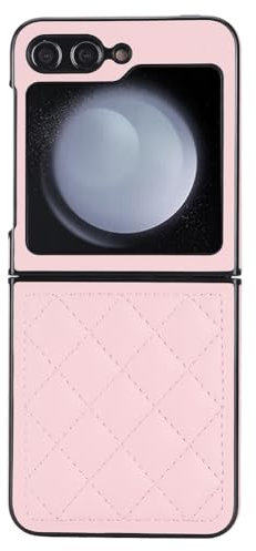 FDUJINH Custodia per Samsung Galaxy Z Flip 7, Lusso Custodia in Pelle Flessibile Morbida E Sottile Copertura,Rosa,Flip 7