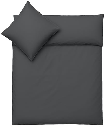 Julido Luxus Mikrofaser Bettwäsche 135×200 cm – Reißverschluss – Inkl. 1 Kissenbezug 80×80 cm – Weich, Atmungsaktiv & Preiswert (Grau-Anthrazit)