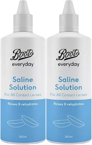 Bōots Everyday | 2× Saline Solution - for All Contact Lenses | Rinses & Rehydrates (360mL [Twin Pack])
