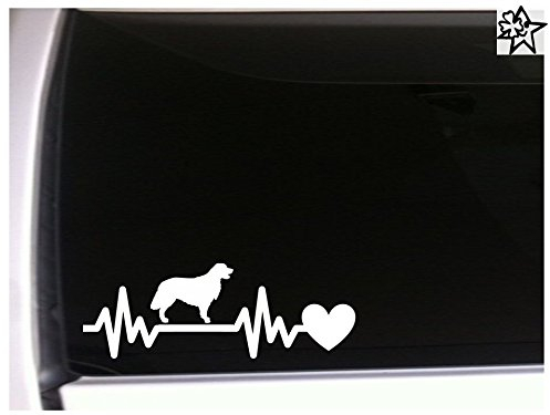 myrockshirt Herzschlag Aufkleber Golden Retriever 20cm Sticker Herz Fan Hobby Leidenschaft Liebe für Auto Autoaufkleber