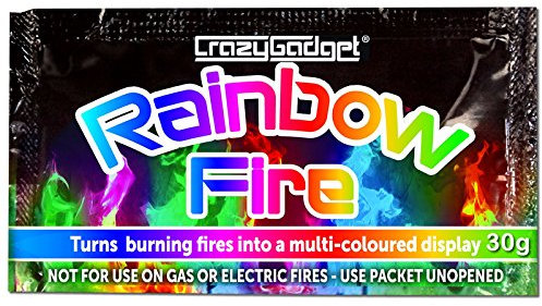 CrazyGadget® (Pack of 12 12X Rainbow Fire Magic Fire Coloured Flames Bonfire Colour Changing Fire For Log Burner