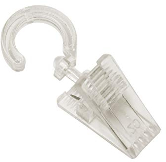 GARDINIA Haken mit Klammer für Gardinenringe Ø 28 mm, 6 Stück, Kunststoff, Transparent, Nicht Zutreffend, 164