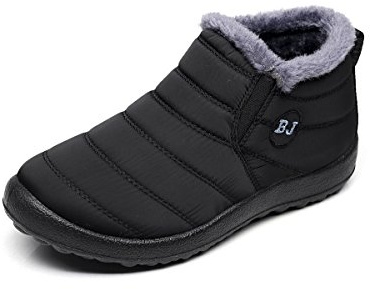 Stivaletti Donna,Popoti Stivali Inverno Caldo Neve Stivaletti Imbottiti di Unisex Impermeabile Appartamenti Stivaletti Antiscivolo Casual Camminate All'aperto