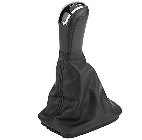 Aramox - Pomos de palanca de cambios con tapa de fuelle, 5 velocidades, botón de palanca de cambios, palanca de cambios, palanca, tapa de fuelle, PU para Fabia MK1 6Y