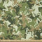 ABAKUHAUS Frosch Stoff als Meterware, Schädel-Camouflage-Design, Microfaser Stoff für Dekoratives Basteln, 1M (230x100cm), Salbei Kiefer Grün