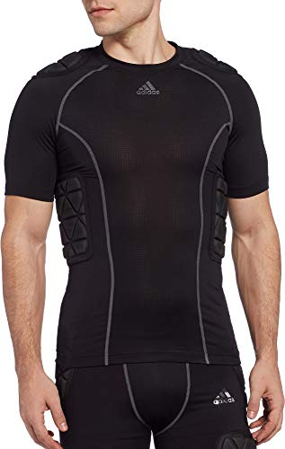 adidas Adult Techfit Padded Football Shirt (Black, X-Large)